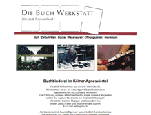Tablet Screenshot of buchwerkstatt-koeln.de